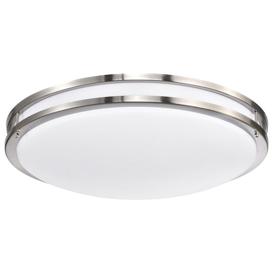 Nuvo Lighting Glamour 24in LED Flush Mount | Transitional Brushed Nickel and Acrylic | Hallway & Bathroom Ceiling Light | Dimmable | Model 62-1638