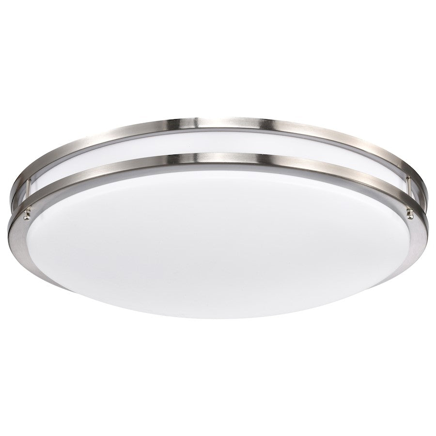 Nuvo Lighting Glamour 24in LED Flush Mount | Transitional Brushed Nickel and Acrylic | Hallway & Bathroom Ceiling Light | Dimmable | Model 62-1638