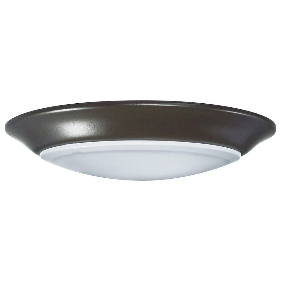 Nuvo Lighting 7in LED Disk Light | Transitional Bronze Flush Mount | Closet, Bathroom & Hallway | 7 x 7 x 1 in, 3K/4K/5K Selectable, Wet | Model 62-1666
