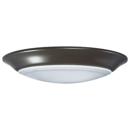 Nuvo Lighting 7in LED Disk Light | Transitional Bronze Flush Mount | Closet, Bathroom & Hallway | 7 x 7 x 1 in, 3K/4K/5K Selectable, Wet | Model 62-1666