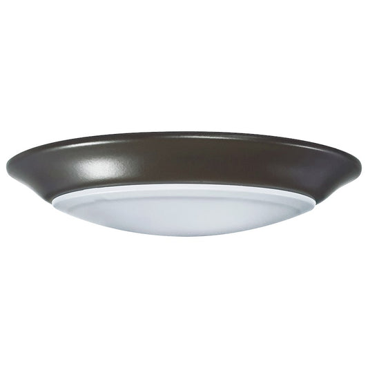 Nuvo Lighting 7in LED Disk Light | Transitional Bronze Flush Mount | Closet, Bathroom & Hallway | 7 x 7 x 1 in, 3K/4K/5K Selectable, Wet | Model 62-1666