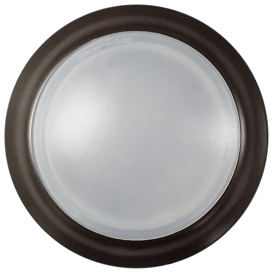 Nuvo Lighting 7in LED Disk Light | Transitional Bronze Flush Mount | Closet, Bathroom & Hallway | 7 x 7 x 1 in, 3K/4K/5K Selectable, Wet | Model 62-1666