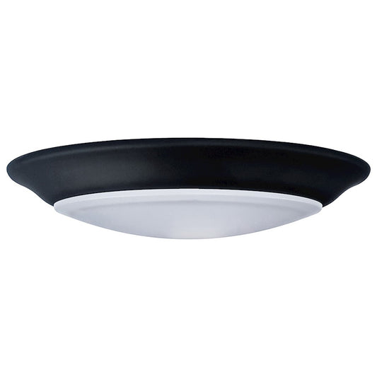 Nuvo Lighting 7in LED Disk Light Flush Mount | Transitional Black | Bathroom & Outdoor Wet Location | 7 x 7 x 1 in, 120V Dimmable | Model 62-1667