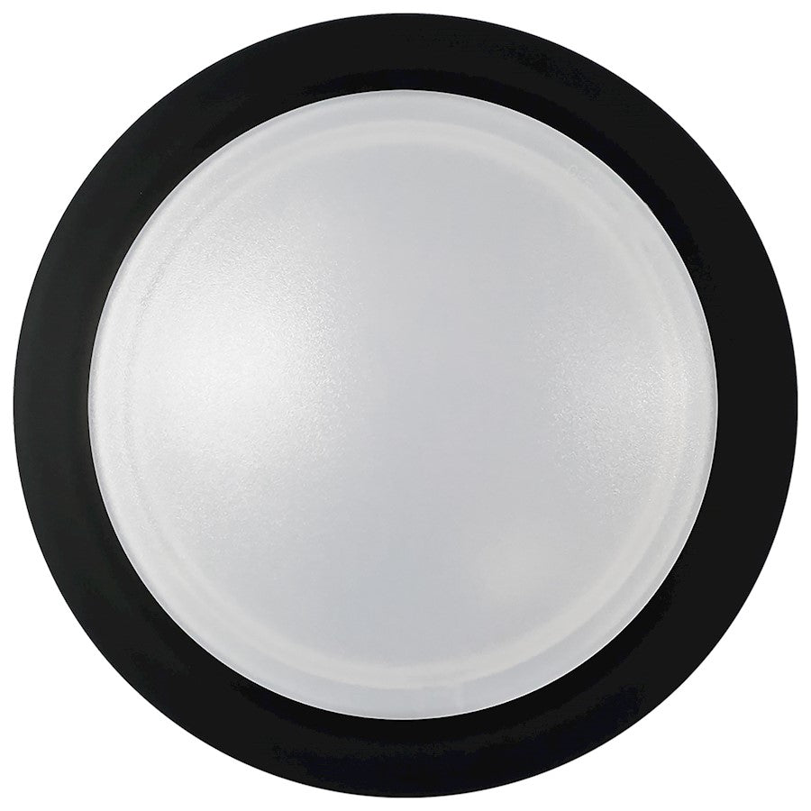 Nuvo Lighting 7in LED Disk Light Flush Mount | Transitional Black | Bathroom & Outdoor Wet Location | 7 x 7 x 1 in, 120V Dimmable | Model 62-1667