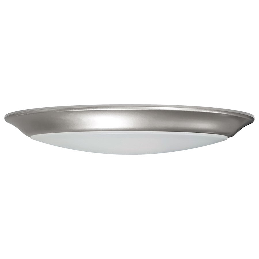 Nuvo Lighting 10in LED Disk Light Flush Mount | Brushed Nickel Transitional | Kitchen Bathroom & Closet | 9 x 9 x 1 in, 3K/4K/5K | Model 62-1675