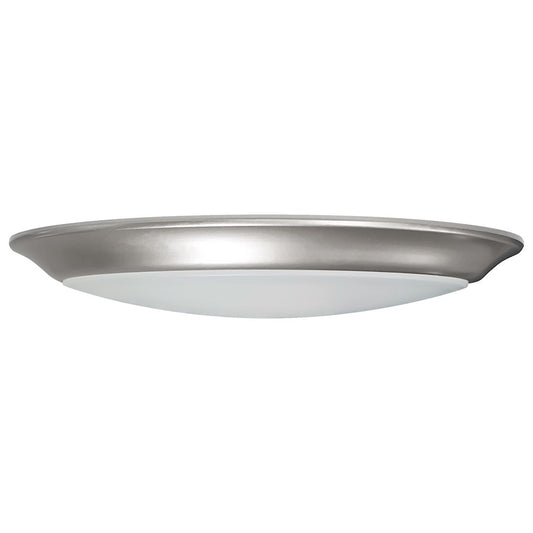 Nuvo Lighting 10in LED Disk Light Flush Mount | Brushed Nickel Transitional | Kitchen Bathroom & Closet | 9 x 9 x 1 in, 3K/4K/5K | Model 62-1675