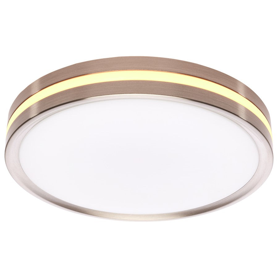 Nuvo Lighting 11in Flush Mount with Night Light | Contemporary Brushed Nickel and PMMA Lens | Bedroom & Hallway | 11 x 11 x 2 in | Model 62-1690