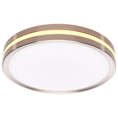 Nuvo Lighting 11in Flush Mount with Night Light | Contemporary Brushed Nickel and PMMA Lens | Bedroom & Hallway | 11 x 11 x 2 in | Model 62-1690