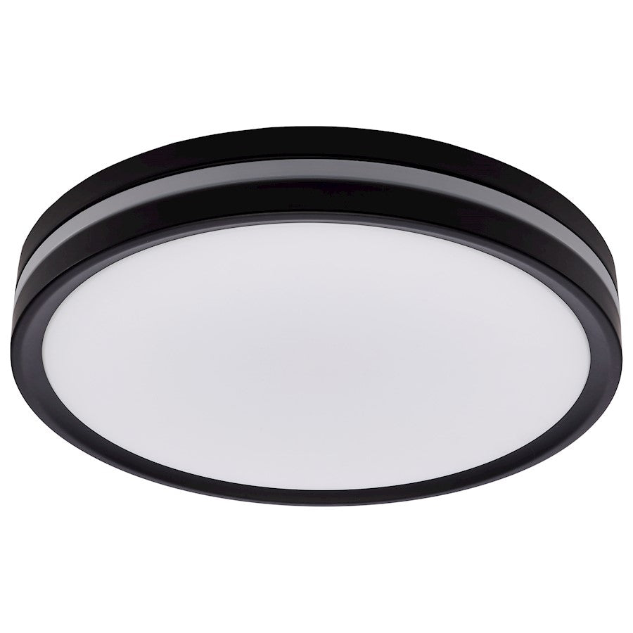 Nuvo Lighting 11in Flush Mount with Night Light | Contemporary Matte Black | Hallway & Bathroom | 11 x 11 x 2 in, 1500 Lumens | Model 62-1691