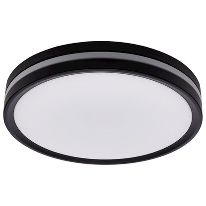 Nuvo Lighting 11in Flush Mount with Night Light | Contemporary Matte Black | Hallway & Bathroom | 11 x 11 x 2 in, 1500 Lumens | Model 62-1691