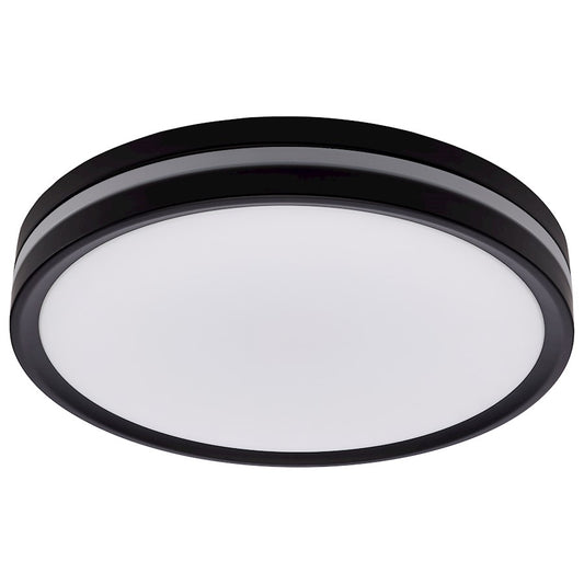 Nuvo Lighting 11in Flush Mount with Night Light | Contemporary Matte Black | Hallway & Bathroom | 11 x 11 x 2 in, 1500 Lumens | Model 62-1691