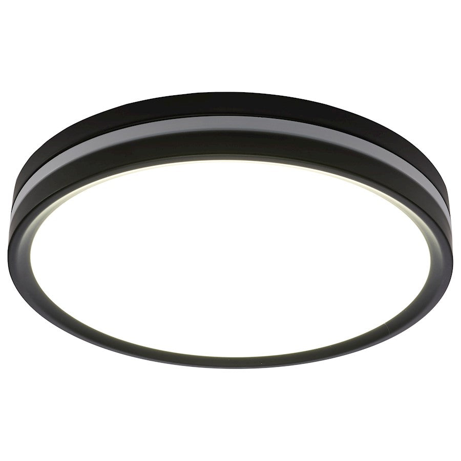 Nuvo Lighting 11in Flush Mount with Night Light | Contemporary Matte Black | Hallway & Bathroom | 11 x 11 x 2 in, 1500 Lumens | Model 62-1691