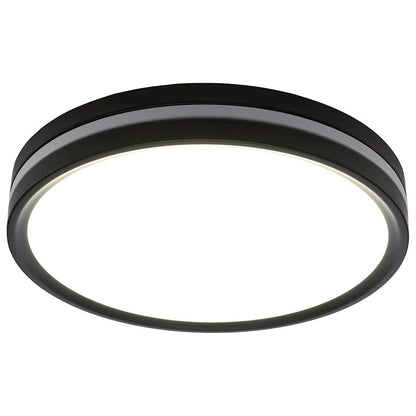 Nuvo Lighting 11in Flush Mount with Night Light | Contemporary Matte Black | Hallway & Bathroom | 11 x 11 x 2 in, 1500 Lumens | Model 62-1691