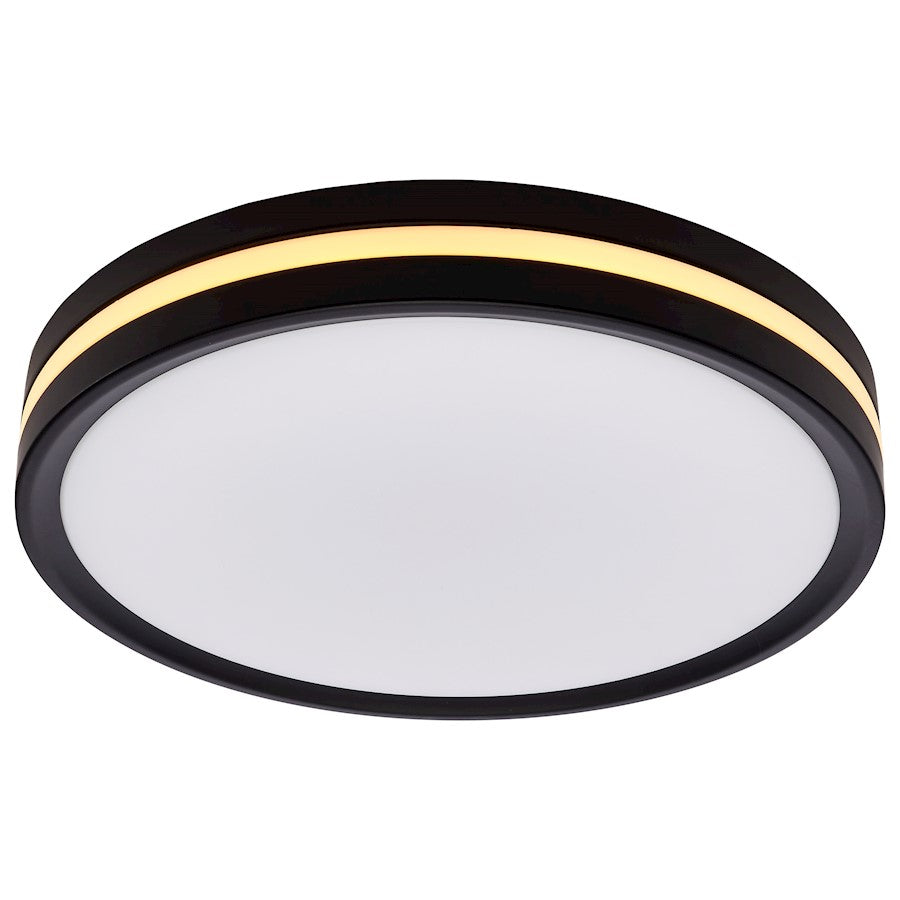 Nuvo Lighting 11in Flush Mount with Night Light | Contemporary Matte Black | Hallway & Bathroom | 11 x 11 x 2 in, 1500 Lumens | Model 62-1691