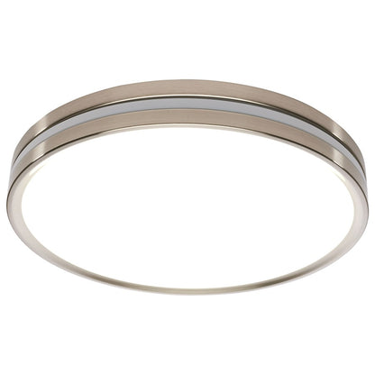 Nuvo Lighting 15in Flush Mount with Night Light | Contemporary Brushed Nickel and PMMA Lens | Hallway & Bathroom | 14 x 14 x 2 in | Model 62-1692