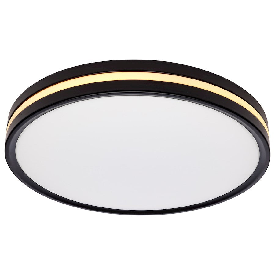 Nuvo Lighting 15in Surface Mount/Night Light | Contemporary Matte Black Flush Mount | Bedroom & Hallway | 14 x 14 x 2 in | Model 62-1693