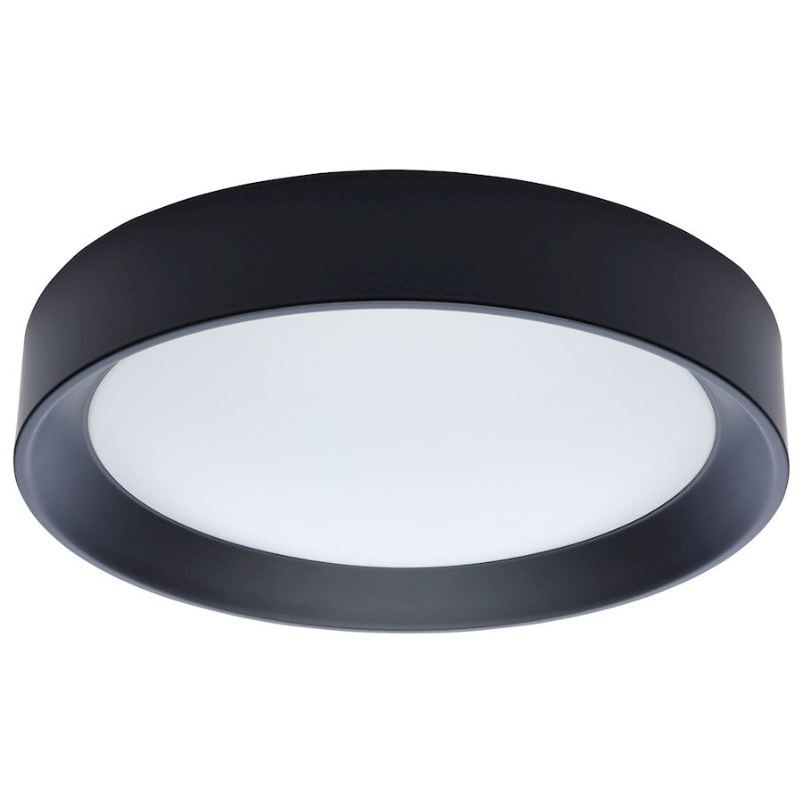 Nuvo Lighting Selene 13in LED Flush Mount | Contemporary Black Steel with Halo Accent | Bathroom & Hallway Ceiling Light | 1200 Lumens | Model 62-1696