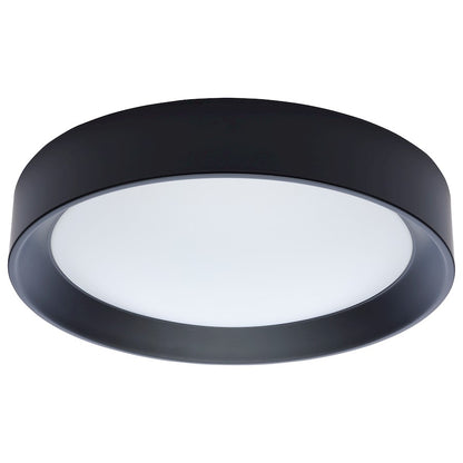Nuvo Lighting Selene 13in LED Flush Mount | Contemporary Black Steel with Halo Accent | Bathroom & Hallway Ceiling Light | 1200 Lumens | Model 62-1696