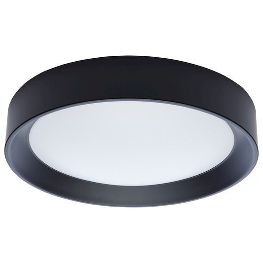 Nuvo Lighting Selene 13in LED Flush Mount | Contemporary Black Steel with Halo Accent | Bathroom & Hallway Ceiling Light | 1200 Lumens | Model 62-1696