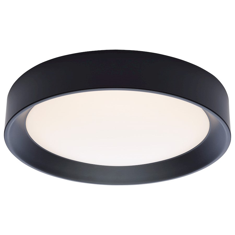 Nuvo Lighting Selene 13in LED Flush Mount | Contemporary Black Steel with Halo Accent | Bathroom & Hallway Ceiling Light | 1200 Lumens | Model 62-1696