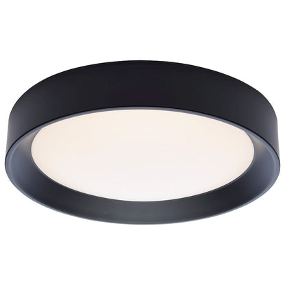Nuvo Lighting Selene 13in LED Flush Mount | Contemporary Black Steel with Halo Accent | Bathroom & Hallway Ceiling Light | 1200 Lumens | Model 62-1696