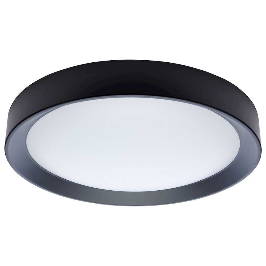Nuvo Lighting Selene 17in LED Flush Mount | Contemporary Black Steel with Halo Accent | Bedroom & Hallway Ceiling Light | 2000 Lumens | Model 62-1698