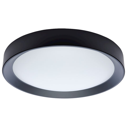 Nuvo Lighting Selene 17in LED Flush Mount | Contemporary Black Steel with Halo Accent | Bedroom & Hallway Ceiling Light | 2000 Lumens | Model 62-1698