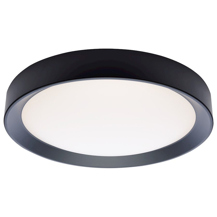 Nuvo Lighting Selene 17in LED Flush Mount | Contemporary Black Steel with Halo Accent | Bedroom & Hallway Ceiling Light | 2000 Lumens | Model 62-1698