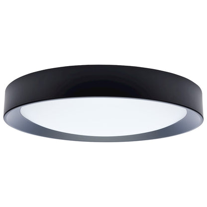 Nuvo Lighting Selene 17in LED Flush Mount | Contemporary Black Steel with Halo Accent | Bedroom & Hallway Ceiling Light | 2000 Lumens | Model 62-1698