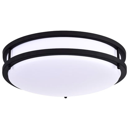 Nuvo Glamour 13in LED Flush Mount | Modern Matte Black and White Acrylic | Bathroom & Hallway Ceiling Light | 13 x 13 x 4 in, Selectable | Model 62-1736
