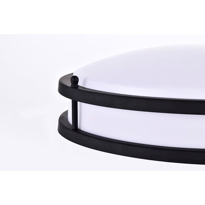 Nuvo Glamour 13in LED Flush Mount | Modern Matte Black and White Acrylic | Bathroom & Hallway Ceiling Light | 13 x 13 x 4 in, Selectable | Model 62-1736