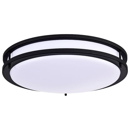 Nuvo Glamour 17in LED Flush Mount | Transitional Matte Black and Acrylic | Hallway & Bathroom Ceiling Light | 17 x 17 x 4 in, Dimmable | Model 62-1737