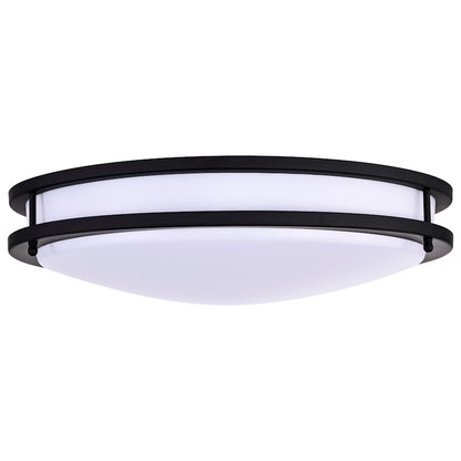 Nuvo Glamour 17in LED Flush Mount | Transitional Matte Black and Acrylic | Hallway & Bathroom Ceiling Light | 17 x 17 x 4 in, Dimmable | Model 62-1737