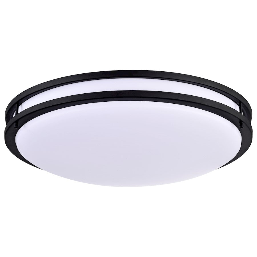 Nuvo Lighting Glamour 24in LED Flush Mount | Transitional Matte Black Acrylic | Hallway, Bathroom & Office | 24 x 24 x 4 in, 39W | Model 62-1738