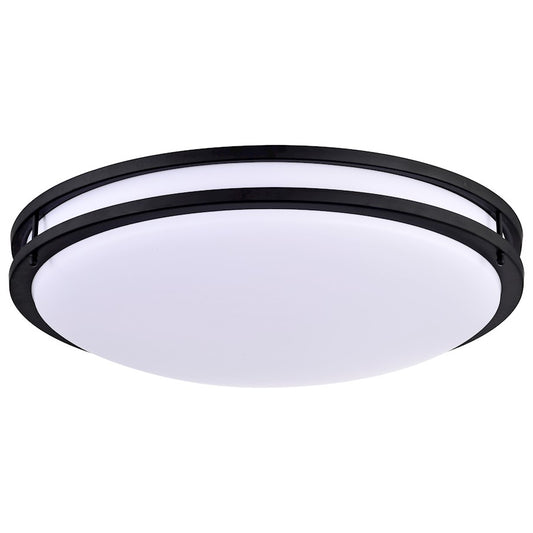 Nuvo Lighting Glamour 24in LED Flush Mount | Transitional Matte Black Acrylic | Hallway, Bathroom & Office | 24 x 24 x 4 in, 39W | Model 62-1738