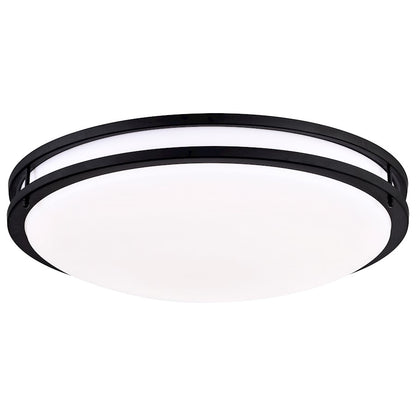 Nuvo Lighting Glamour 24in LED Flush Mount | Transitional Matte Black Acrylic | Hallway, Bathroom & Office | 24 x 24 x 4 in, 39W | Model 62-1738