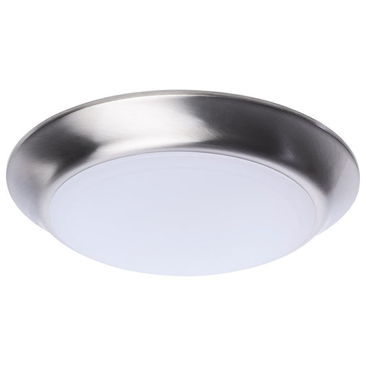 Nuvo Lighting 7in LED Disk Light CCT Selectable | Contemporary Brushed Nickel Steel and Polycarbonate Lens | Hallway, Kitchen & Bathroom | Model 62-1802R1