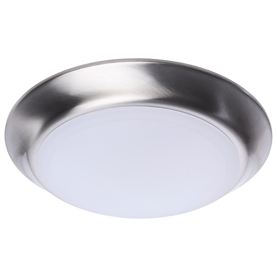 Nuvo Lighting 7in LED Disk Light CCT Selectable | Contemporary Brushed Nickel Steel and Polycarbonate Lens | Hallway, Kitchen & Bathroom | Model 62-1802R1