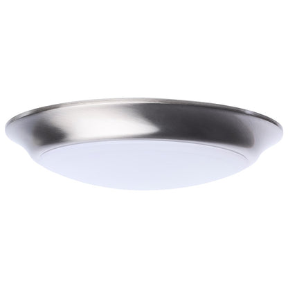 Nuvo Lighting 7in LED Disk Light CCT Selectable | Contemporary Brushed Nickel Steel and Polycarbonate Lens | Hallway, Kitchen & Bathroom | Model 62-1802R1