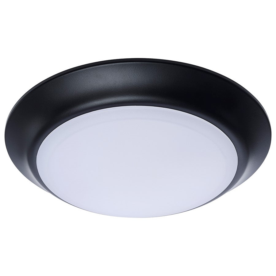 Nuvo Lighting 7in LED Disk Light CCT Selectable | Contemporary Black Steel and Polycarbonate | Hallway Kitchen Bathroom Wet Location | 7 | Model 62-1804R1