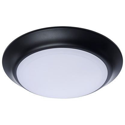 Nuvo Lighting 7in LED Disk Light CCT Selectable | Contemporary Black Steel and Polycarbonate | Hallway Kitchen Bathroom Wet Location | 7 | Model 62-1804R1