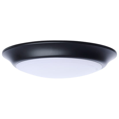 Nuvo Lighting 7in LED Disk Light CCT Selectable | Contemporary Black Steel and Polycarbonate | Hallway Kitchen Bathroom Wet Location | 7 | Model 62-1804R1