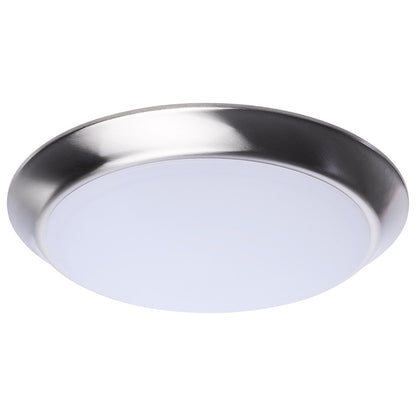 Nuvo Lighting 10in LED Disk Light | Contemporary Brushed Nickel Steel and Polycarbonate Lens | Kitchen, Bathroom & Hallway Flush Mount | Model 62-1812R1