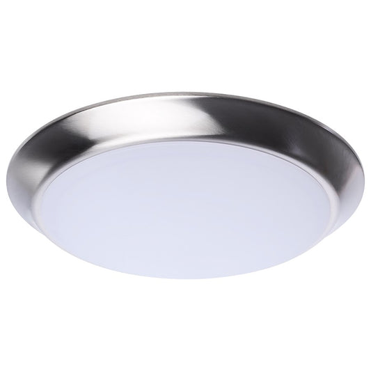 Nuvo Lighting 10in LED Disk Light | Contemporary Brushed Nickel Steel and Polycarbonate Lens | Kitchen, Bathroom & Hallway Flush Mount | Model 62-1812R1