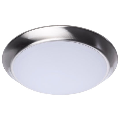 Nuvo Lighting 10in LED Disk Light | Contemporary Brushed Nickel Steel and Polycarbonate Lens | Kitchen, Bathroom & Hallway Flush Mount | Model 62-1812R1