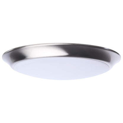 Nuvo Lighting 10in LED Disk Light | Contemporary Brushed Nickel Steel and Polycarbonate Lens | Kitchen, Bathroom & Hallway Flush Mount | Model 62-1812R1