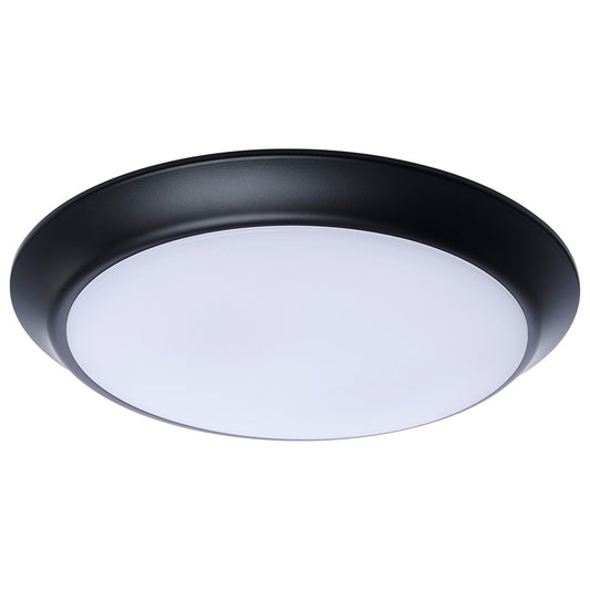 Nuvo Lighting 10in LED Disk Light CCT Selectable | Contemporary Black Steel with Polycarbonate Lens | Kitchen, Hallway & Bathroom | 1000 | Model 62-1814R1
