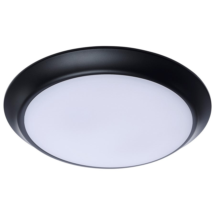Nuvo Lighting 10in LED Disk Light CCT Selectable | Contemporary Black Steel with Polycarbonate Lens | Kitchen, Hallway & Bathroom | 1000 | Model 62-1814R1