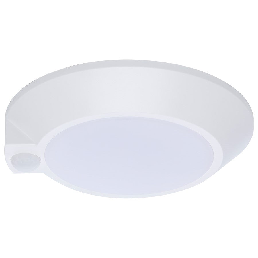 Nuvo Lighting 7in LED Disk Light with Occupancy Sensor | Contemporary White Aluminum and Polycarbonate | Hallway, Closet & Utility Room | Model 62-1820R1