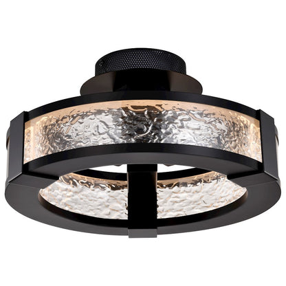 Nuvo Lighting Darrow 13" LED Semi Flush Mount, Black Acrylic Panels